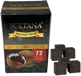 Sultana Premium Coconut Shell Charcoal for Hookah. Shisha, Incense - 72 Pieces