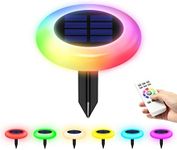 intelamp Solar Pathway Lights Outdoor, 6 Pack 9 Color Changing with Remote Control, Dusk to Dawn Solar Powered Waterproof LED Ground Lighting for House Outside Lawn Garden Yard Patio