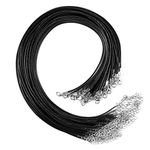 CHRORINE 30 Pcs Necklace Cord Waxed Necklace Cord with Lobster Clasp Black Necklace Rope for Jewelry Making DIY Bracelet Necklace