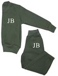 Kids Essentials Personalised Boys Girls Baby Tracksuit Loungewear Embroidered Name (Khaki Green, 1-2 Years)