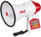 Pyle Lightweight 30-Watt Megaphone Bullhorn Speaker - Adjustable Volume, Built-in Siren for 800-Yard Range Suitable for Indoor/Outdoor Sports, Cheerleading, and Events (PMP30)