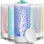 Serentify Colour Changing Electric Wax Burner for Wax Melts and Essential Oils | LED Light/Lamp and Wax Warmer | Easy Clean Silicone Dish | 26.5cm (White)