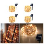 hardoll Solar String Lights 200 LED Decorative Lamp for Garden, Home, Patio, Lawn, Party,Holiday,Indoor,Outdoor,Wedding Waterproof(22 Meter, Warm White,Pack of 4)-NiMH 1800 mah Battery