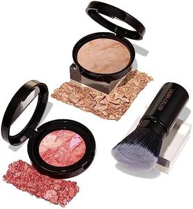 LAURA GELLER NEW YORK LG Blush-n-Balance 3pc Kit Baked Balance-N-Brighten Color Correcting Foundation, Fair + Retractable Kabuki Brush Blush-N-Brighten, Tropic Hues