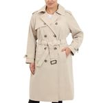 London Fog Women's Long Midi Trench Coat, Stone, Medium