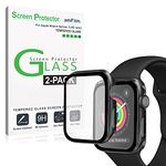 (2 Pack) amFilm Case with Built-in Tempered Glass Screen Protector Compatible with Apple Watch Series 3/2/1 (42mm)