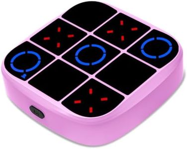 Tic-Tac-Toe Bolt Game, 4-in-1 Handheld Puzzle Games Console, Electronic Tic-Tac-Toe Game for Educational and Memory Growth, Portable Travel Games for Car Ride, Board Games for Kids and Adults (Pink)