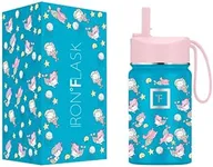 IRON °FLASK Kids Water Bottle - Straw Lid, 20 Name Stickers, Vacuum Insulated Stainless Steel, Double Walled Tumbler Travel Cup, Thermos Mug