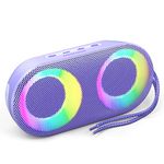 MIATONE Portable Bluetooth Speakers with Bass, Wireless Speakers with RGB Lights, IPX7 Waterproof, Bluetooth 5.3, 24H Playtime, Built-in MIC, TWS Portable Speaker for Gifts Party Outdoor Shower