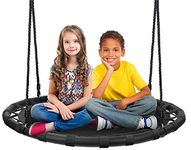 Sorbus Spinner Swing - Kids Indoor/Outdoor Round Mat Swing - Accessories Included (40" Mat Seat), Black