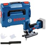 Bosch Professional 18V System Cordless Jigsaw GST 18V-125 S (Ideal for Curved cuts and Section cuts, SDS Saw Blade Holder, incl. 1x Jigsaw Blade, dust Extraction Set, L-BOXX)