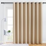 NICETOWN Thick Blackout Curtain and Drape - (120 x 90, Biscotti Beige, 1 Panel) Thermal Insulated Grommet Top Window Drapery for Bedroom, Block Out Light Curtain Panel, NTGMBLKSLD-0318Grommet