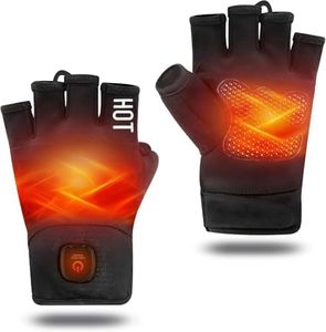 uncn Heated Gloves Fingerless for Women Man Work Touchscreen Gloves for Winter Cold Weather Rechargeable Electric (Medium)