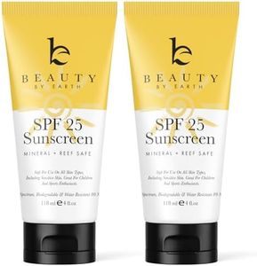 Mineral Sunscreen SPF 25 - Zinc Oxide Sunscreen, Baby Sunscreen, Kids Sunscreen, Reef Safe Sunscreen, Sun Screen With Natural Sunscreen & Organic Sunscreen Lotion Ingredients, Zinc Sunscreen (2 pack)