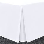 Bronwen Mathew White Box Pleated Base Valance Sheets Double Bed Skirt Valance Sheets, Microfibre Soft Brushed Easy Care Non Iron (Double, White)