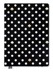 Kate Spade New York Take Note XL Vegan Leather Notebook, Black Bound Journal Includes 168 Pages, Polka Dots