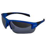 Global Vision Eyewear Hercules 7 Women' s Golf Tennis Sports ANSI Z87.1 Safety Sunglasses Blue Frame with Flash Mirror Lenses