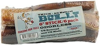 Chasing Our Tails 6056 Thick Odorless Pet Bully Stick (6 Pack), 6"