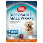 Simple Solution Disposable Dog Diapers for Male Dogs, with Super Absorbent Leak-Proof Fit for Excitable Urination, Incontinence, or Male Marking - 12 Pack