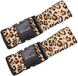 Teeoff Luggage Straps 2 Pack Suitcase Belts Travel Bag Accessories Adjustable (Leopard - 2 Pack)