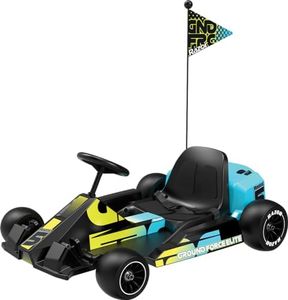 Razor Ground Force Elite - Go Kart Eléctrico para Niños 13+ con Marcha Adelante y Marcha Atrás, Velocidad Máxima de 14 mph, Autonomía de 40 Minutos, 350W con Batería de 36V 5Ah - Negro y Azul