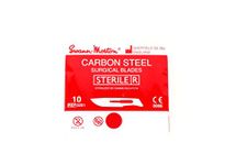 Swann Morton No.10 STERILE Curved Carbon Steel Scalpel Blades - Box of 100 Stock Dated 2022 - Made in England, UK - Finest Precision Blades - Durable Quality for Experts & Professionals