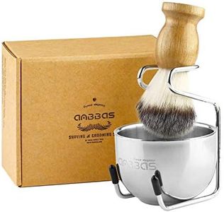 Anbbas Synthetic Badger Hair Shaving Brush and Stand Holder Stainless Steel Shave Bowl Mug