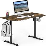 SHW 48 Inch Electric Height Adjustable Standing Desk with Memory Controller, 120 x 61 cm, Rustic Brown