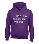Edward Sinclair | M | This Is My Dog Walking Hoodie | Purple Hoodie | White Print