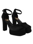 Shoetopia girls Gift Black Heeled Sandal - 5 UK (Girls-Gift-Black)-EU38