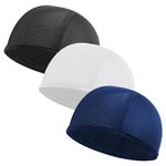 volumoon 3 Pack Under Helmet Caps, Breathable Cycling Helmet Liner, Summer Cycling Skull Caps, Wicking Running Hats, Under Helmet Hats for Men Women, Perfect for Running Sports Cycling Motorcycle