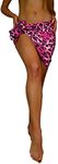 King Kameha Funky Hawaiian Cover-up Pareo Sarong, Print Leopard, Ultra Pink, Small