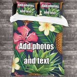 Personalised Duvet Cover, 180×210cm Custom Bedding Set With Memorial Photos, Personalised Photo Double Bedding Duvet Set + Personalized Photo Pillowcase For Family Couples Baby Birthday Friendship