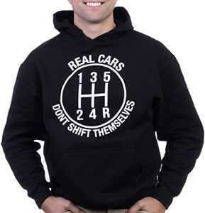 Real Cars Don't Shift - Camiseta manual de mecánicos de carreras de automóviles, Sudadera con capucha - Negro, X-Large