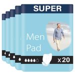 100 x Incontinence Pads Men with Adhesive Strip | Provides Extra Protection and Maximum Dryness | Mens Incontinence Pads | Anatomical Shaped | Pads for Men | Bladder Weakness Pads Men