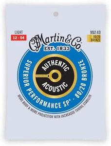 Martin Authentic Acoustic Guitar Strings, Superior Performance Light 12-54, 80/20 Bronze