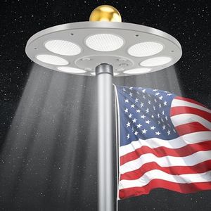PPQ Flagpole Solar Light, New 136 LED Flag Pole Light for 15-20 Ft Poles, Sun Powered Lasts for 8-10 Hours
