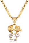 Barzel 18K Gold Plated Love Kissing Necklace With Mariner Chain – Made In Brazil