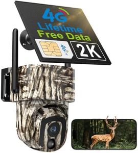 VSKY 4G Cellular Trail Camera | 2K Pan Tilt | Lifetime Free Unlimited Data | No Monthly Subscription Fee, LTE Solar Powered IP65 Outdoor Game Cam with SIM Card, Color Night Vision, 0.5s PIR, Live Feed