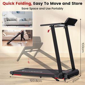 CITYSPORTS Folding Treadmill – Compact Electric Running Machine, Black