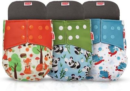 LuvLap Reusable Baby Cloth Diapers Combo Pack of 3 (3 Shell + 3 Pads) Double Leak Guard, High Absorption, Stain-Proof Comfort & Protection, 3m+, Rash Free, Adjustable Waist & Height with Snap Buttons