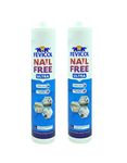 Ninetales Fevicol Nail Free Ultra Multi-Purpose Silicone Sealant - Strong, Flexible, and Durable Adhesive Solution - 435g (White) - Pack of 2