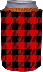 Coolie Junction Flannel Plaid Pattern Can Coolie, Beer Cooler