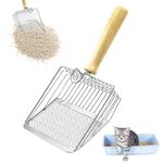 GmeDhc Cat Litter Scoop, Metal Litter Scoop, Metal Litter Scooper for Cats, Aluminum Cat Litter Shovel, Metal Cat Litter Sifter with Deep Shovel and Ergonomic Long Handle, Non-Stick Pet Litter Scoop