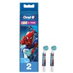 Oral B ORIGINAL Kids Rechargeable Electric Toothbrush Soft Replacement Brush Heads [10X POWERFUL THAN COMPATIBLE PRODUCTS],Spider Man, 2 Refills, Deep clean between teeth