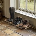 Navaris Set of 3 Shoe Drip Trays - Multi-Purpose Boot Tray for Rain Boots, Winter Boots, Sneakers - Indoor and Outdoor Use in All Seasons - Bronze, S