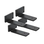 4 Pack Shelf Brackets 5 Inch Floating Shelf Bracket 1/5 inch Thick Heavy Duty Hidden Shelf Brackets Iron Metal Brackets for Shelf Support with Screw Included