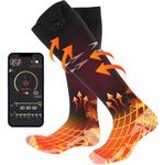 Ninonly Heated Socks for Women Men, APP Control 5000mA Heated Socks Warm Thermal Sock, 3 Heating Settings Winter Foot Warmer Socks for Hunting Camping Skiing Hiking Outdoors