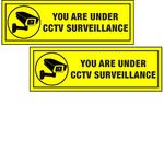 Craft Qila You are under CCTV Surveillance P (Pack of 2) Safety & Warning Sign Board (3.5x11 Inch)