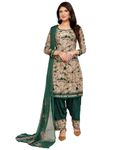 Yashika Women's Printed Dress Material - Unstitched Crepe Fabric Kurti, Pants & Dupatta Set (AZ-YS-P1-ADDA GREEN)